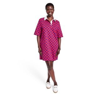 2X Target Rowing Blazers Red & Purple Check Rugby Dress NWT